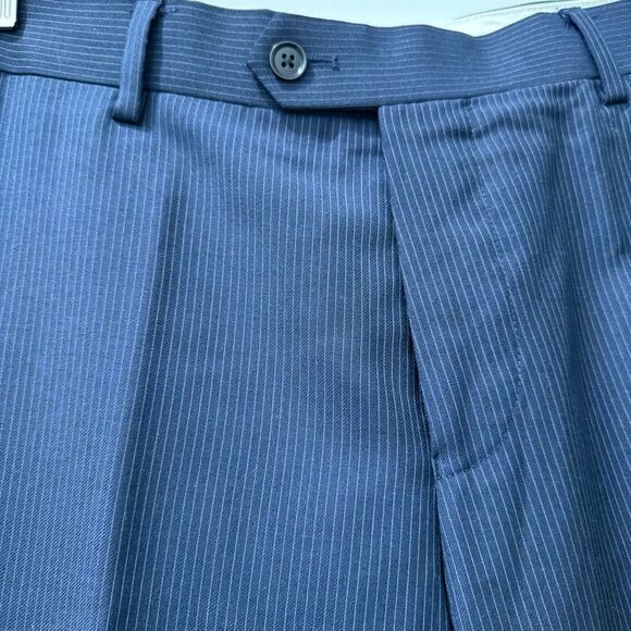 Charles Tyrwhitt Mens Suit 2 Piece US 38R pants 34 x 32L Navy Striped 100% wool - Picture 7 of 14